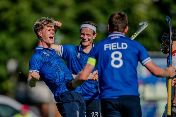 Rome - 2026 EuroHockey Championship Qualifier I Men
05 Scotland v Croatia (Semi-Final)
Picture: Jamie Golden Player of Scotland celebrates with teammates Struan Walker Player of Scotland and Robert Field (C) Player of Scotland after scoring the team’s fifth goal 
COPYRIGHT WORLDSPORTPICS FRANK UIJLENBROEK
No archive allowed